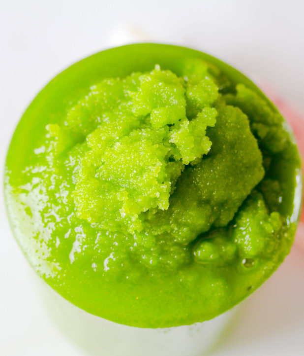 Make this all natural four ingredient Green Tea Salt Body Scrub to exfoliate and moisturize the skin.